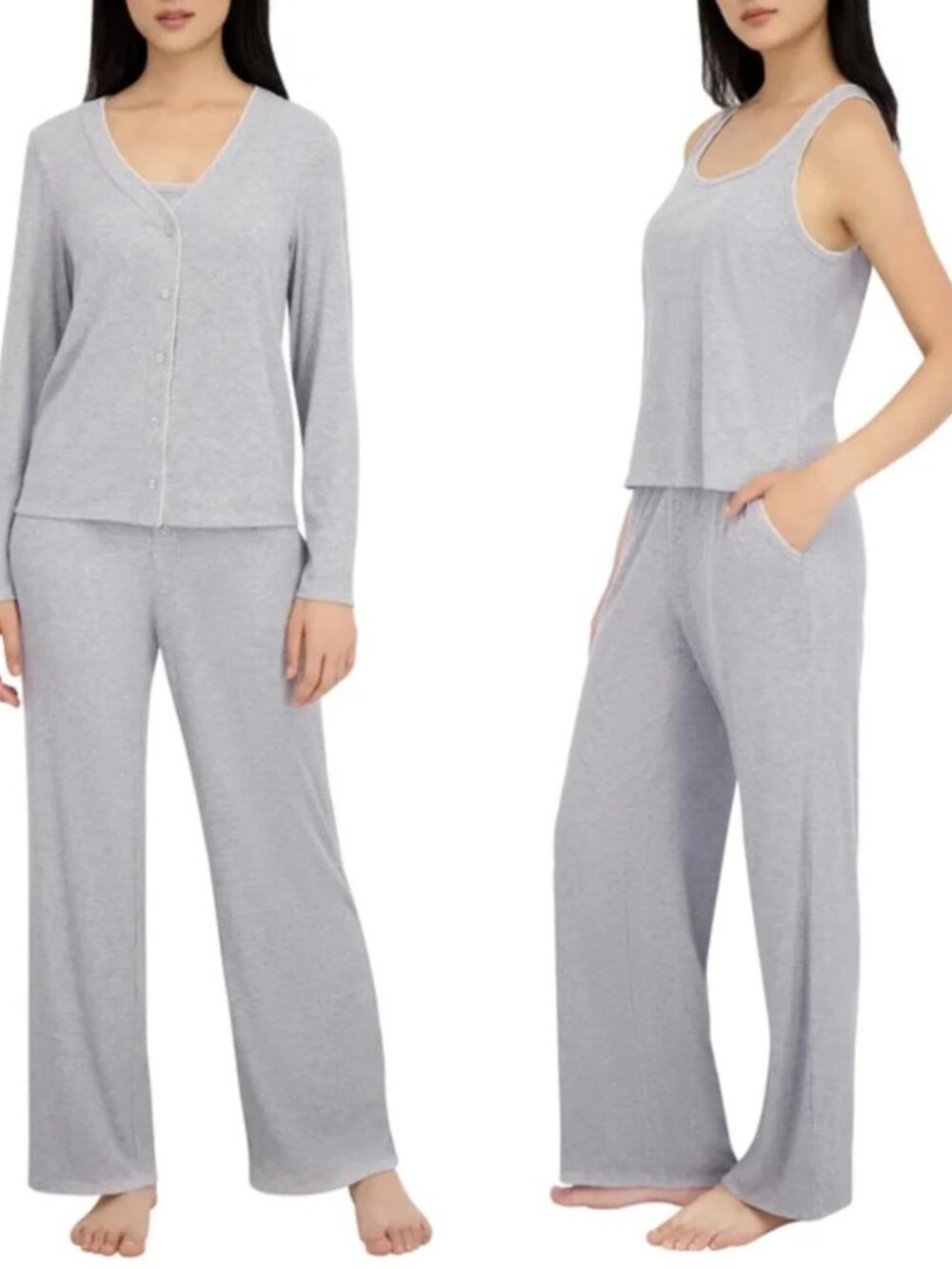 Women's 3 Piece Lounge Set Gray